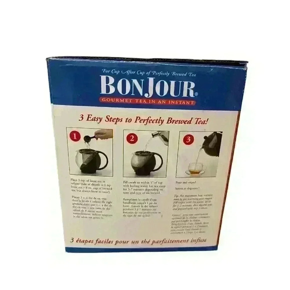 NEW BonJour Good Fortune Brewing Black Teapot 3 Cup 24oz Perfectly Brewed Tea - Picture 10 of 10